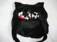 Black velvet handbag