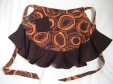 Orange and brown half apron